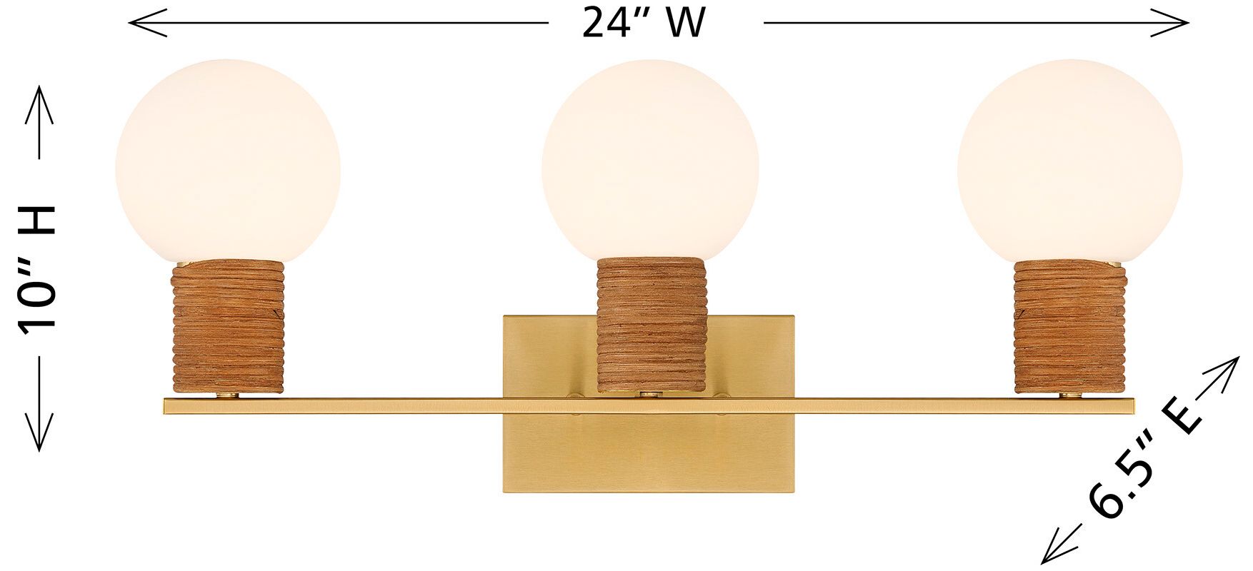 Jarrell 3-Light Bathroom Vanity Light in Warm Brass