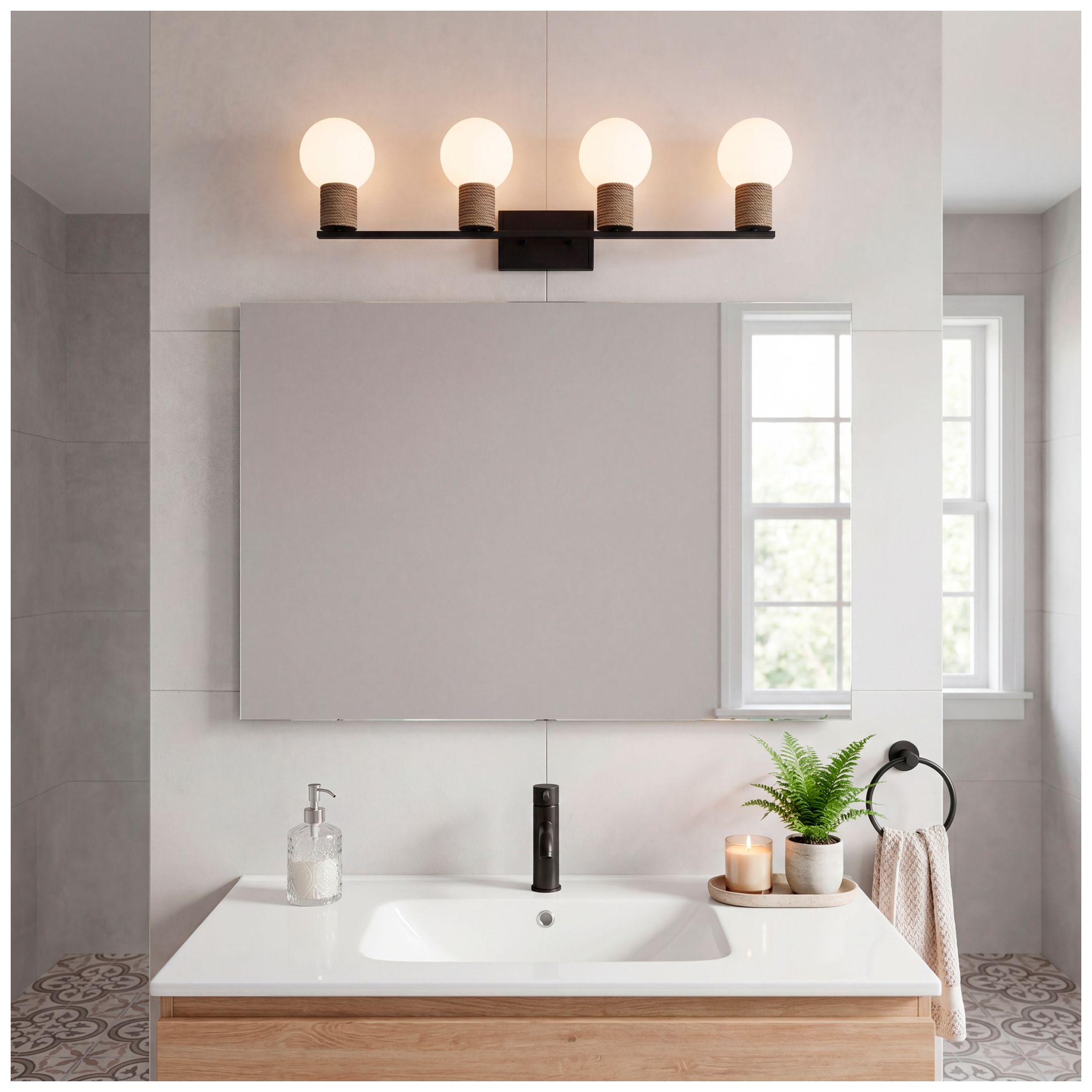 Image 7 Jarrell 4-Light Bathroom Vanity Light in Matte Black more views