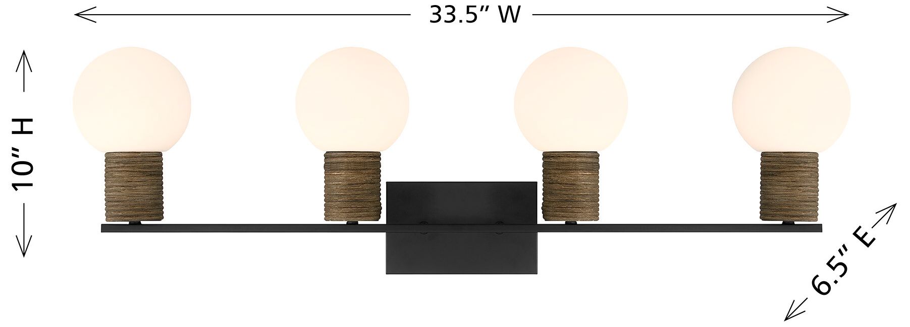 Jarrell 4-Light Bathroom Vanity Light in Matte Black