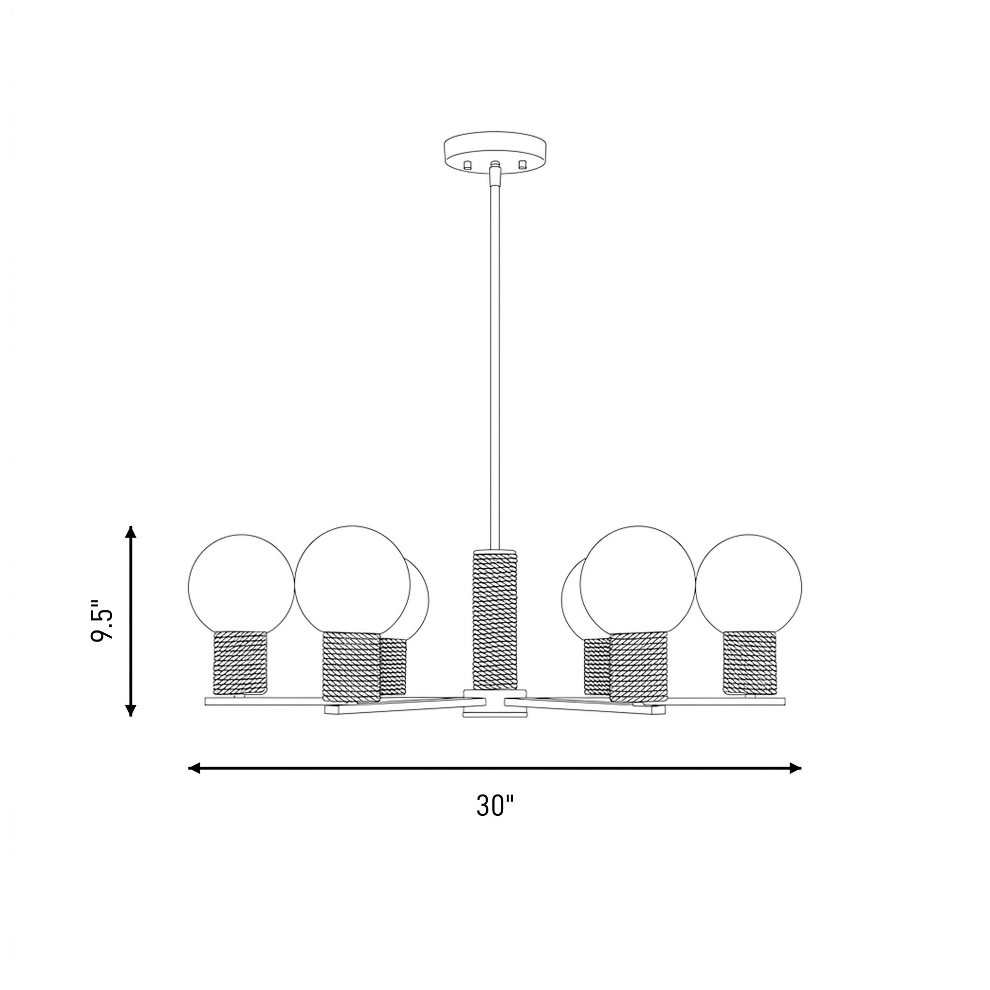 Jarrell 6-Light Chandelier in Matte Black