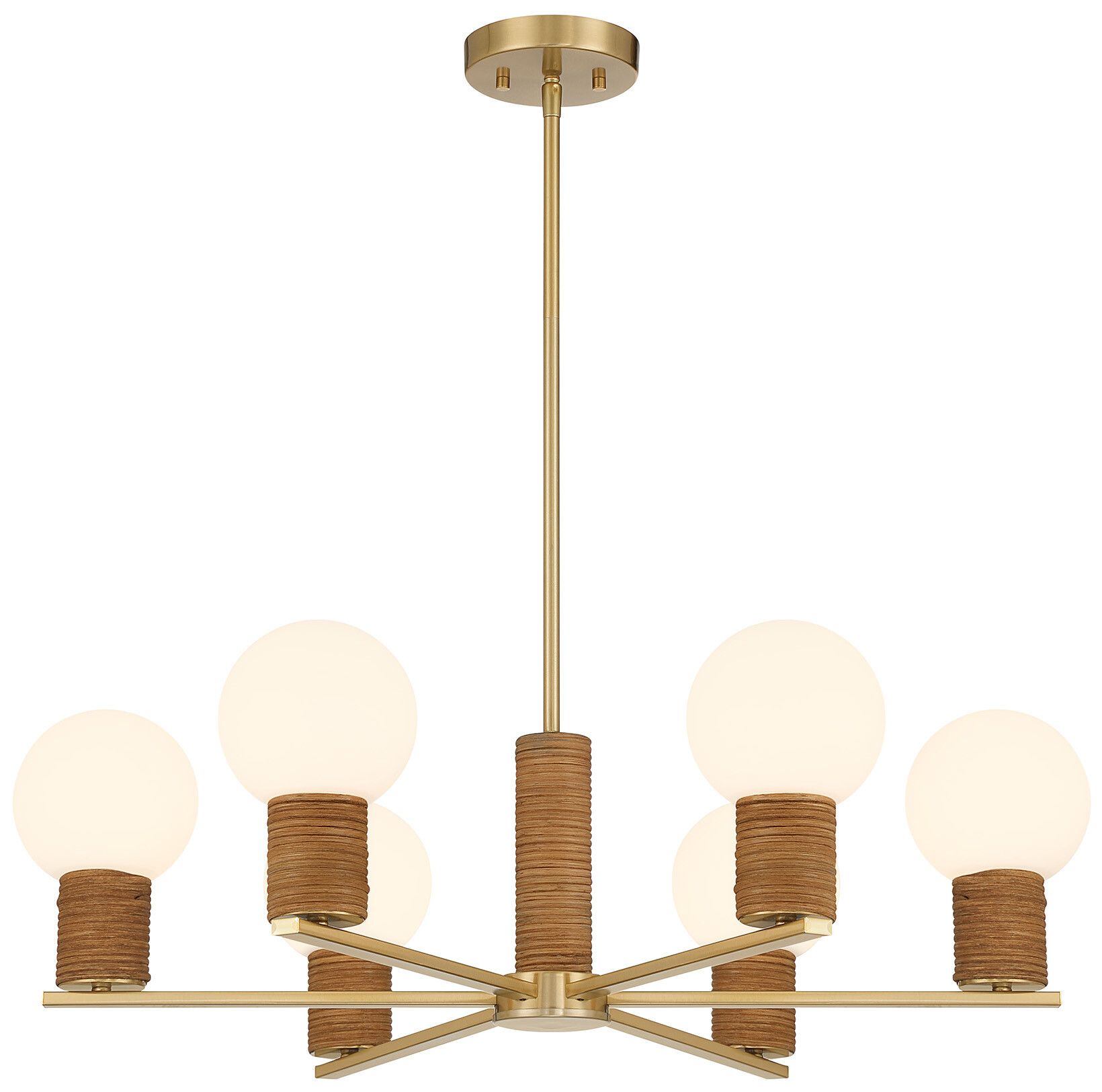 Image 3 Jarrell 6-Light Chandelier in Warm Brass more views