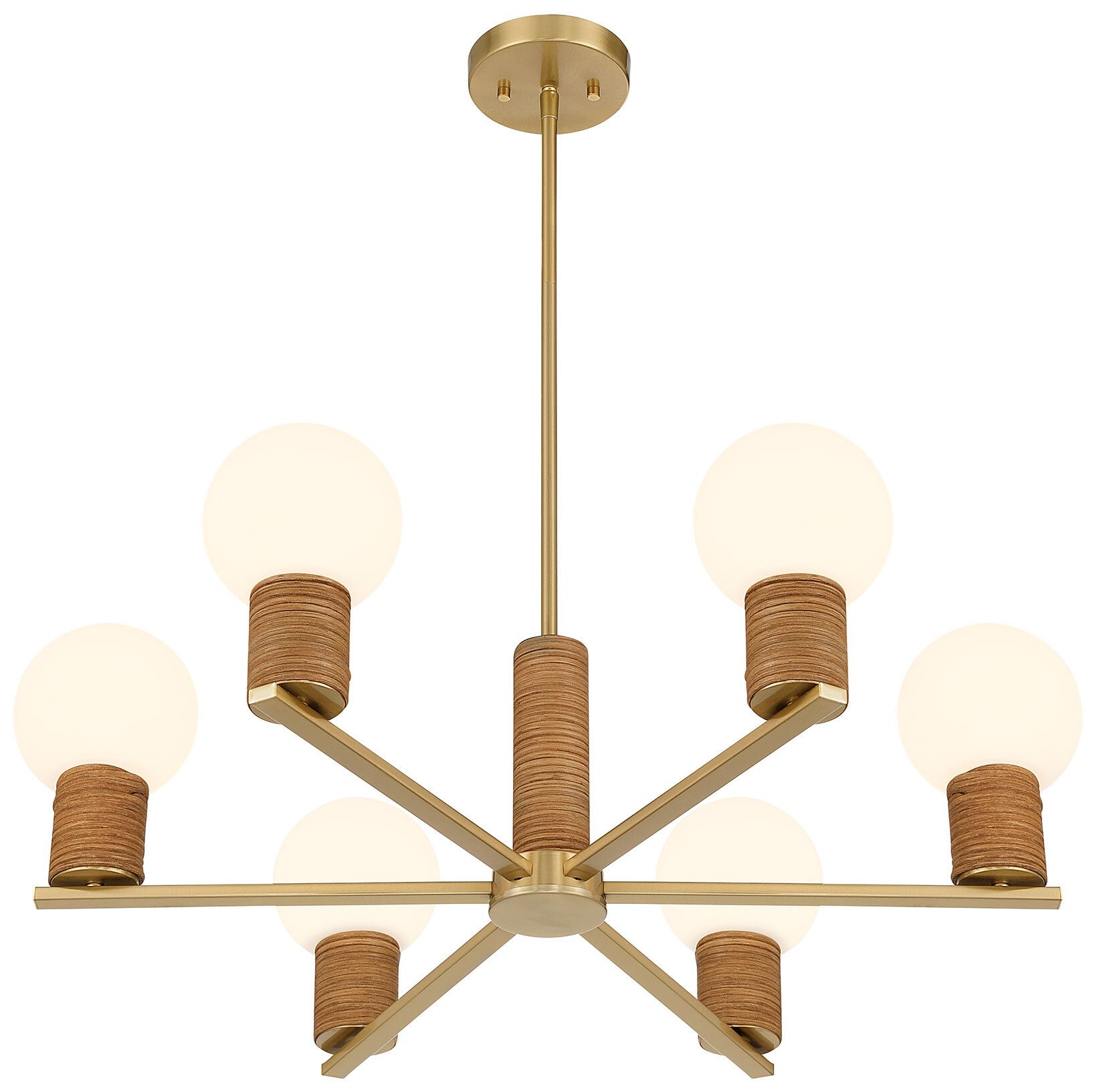 Image 4 Jarrell 6-Light Chandelier in Warm Brass more views
