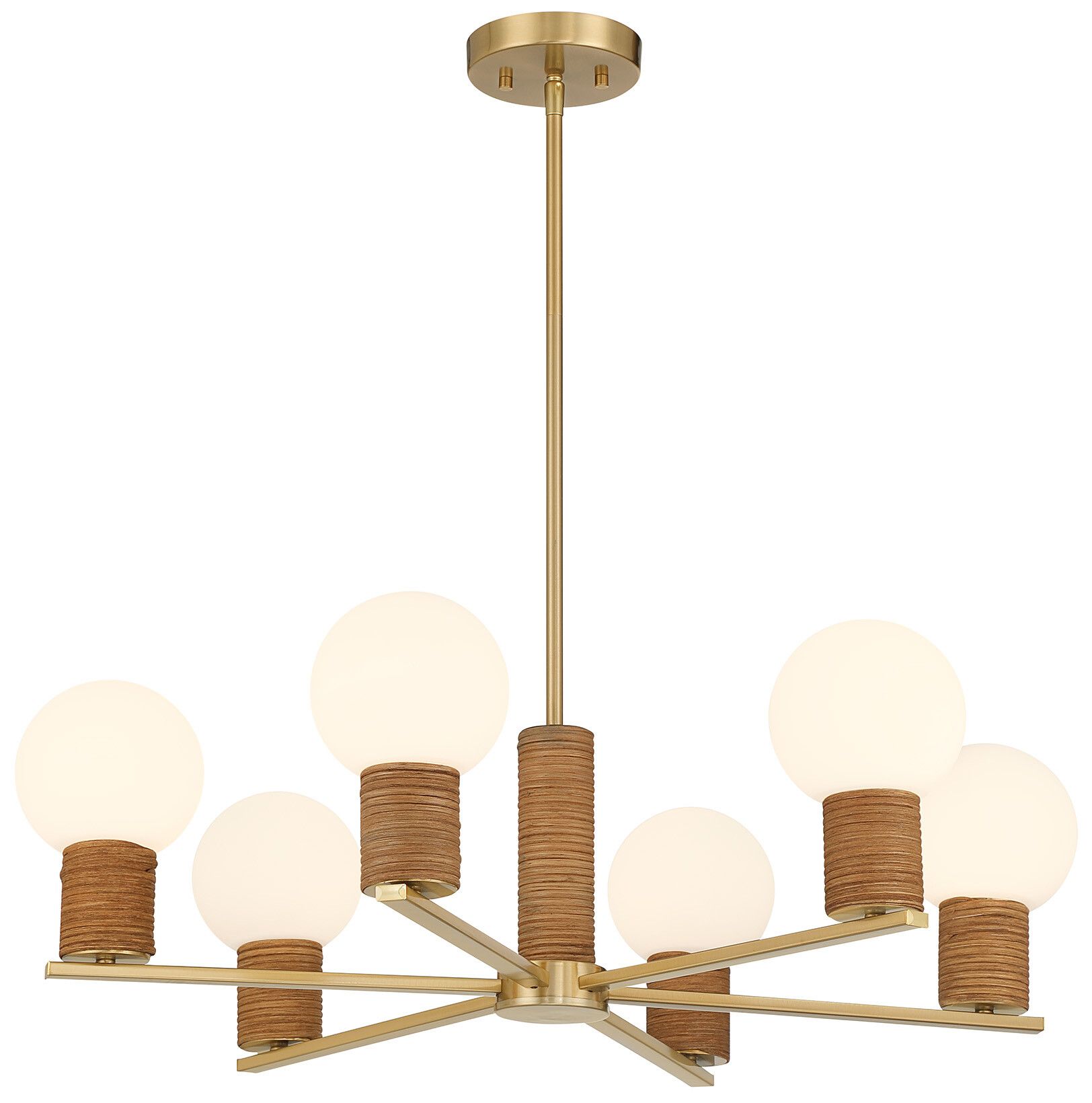 Image 5 Jarrell 6-Light Chandelier in Warm Brass more views