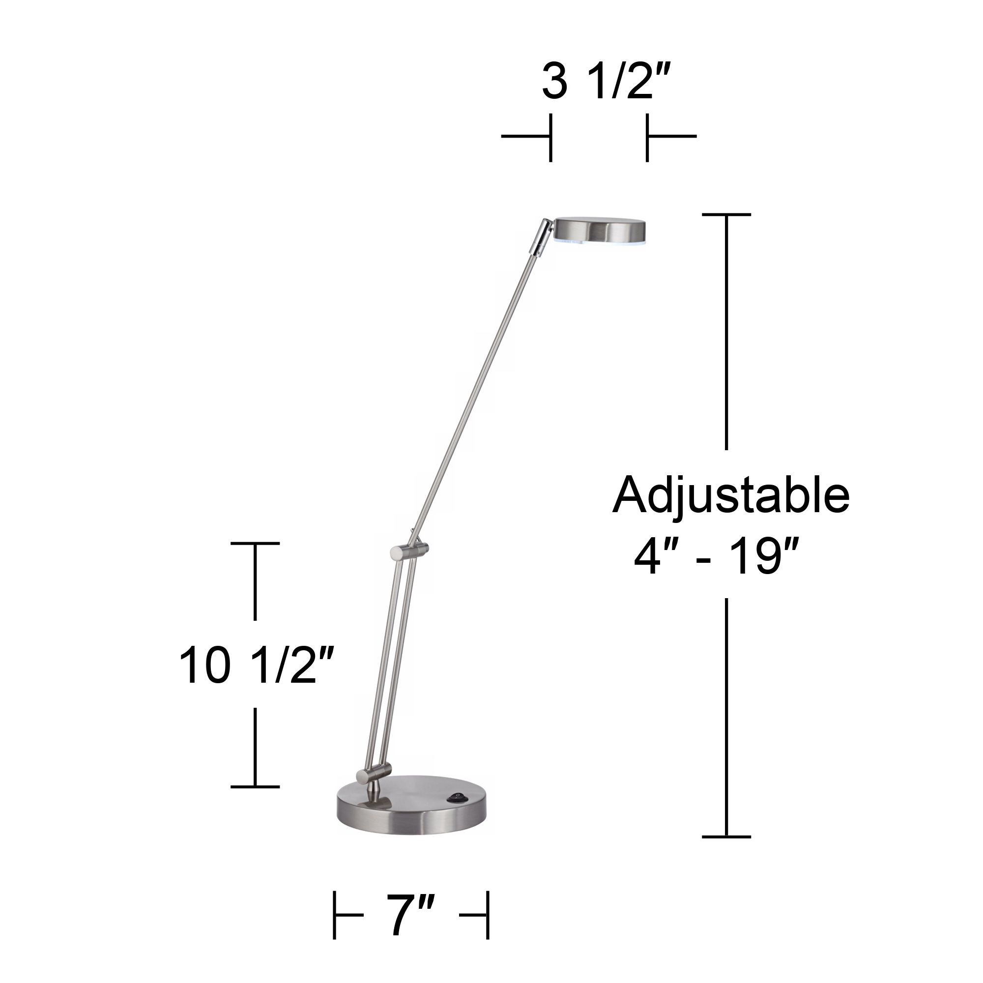 jarrett satin nickel contemporary adjustable led desk lamp