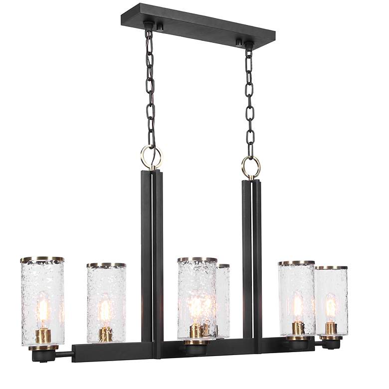 Image 4 Jarsdel 44 1/2"W Black Brass Kitchen Island Light Chandelier more views