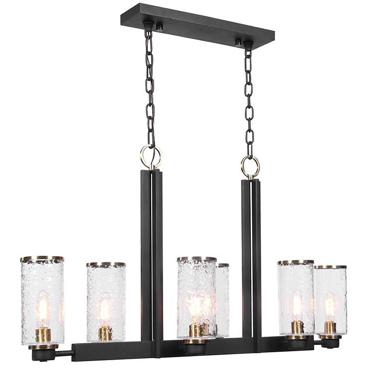 Image 4 Jarsdel 44 1/2 inchW Black Brass Kitchen Island Light Chandelier more views