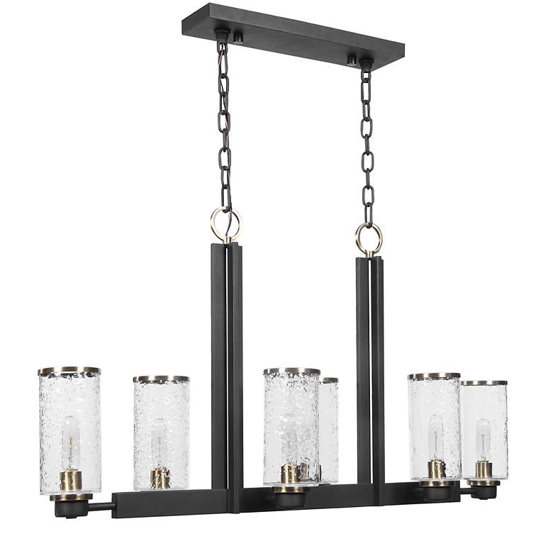 Image 5 Jarsdel 44 1/2"W Black Brass Kitchen Island Light Chandelier more views