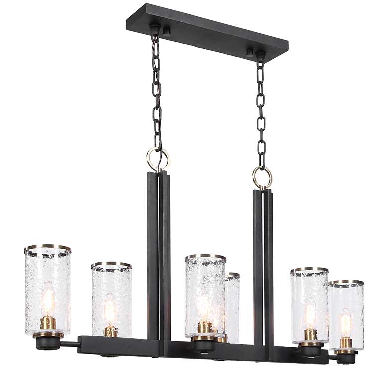 Image 6 Jarsdel 44 1/2"W Black Brass Kitchen Island Light Chandelier more views
