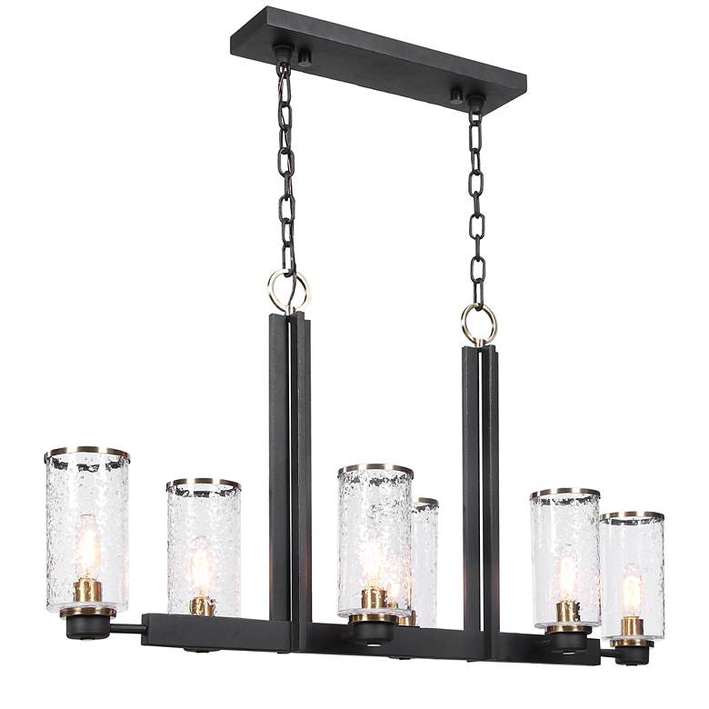 Image 6 Jarsdel 44 1/2 inchW Black Brass Kitchen Island Light Chandelier more views