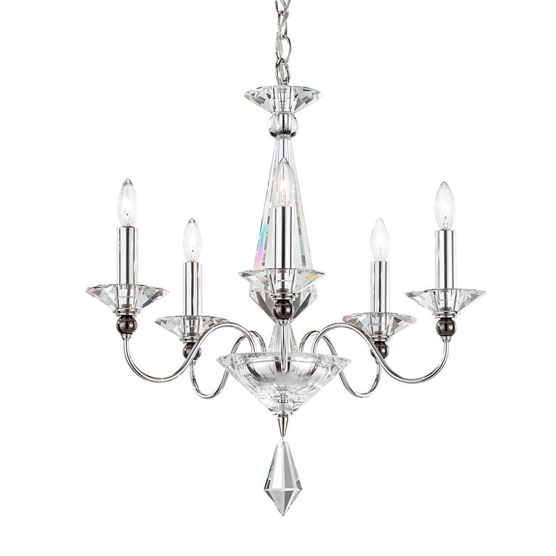 Image 2 Jasmine 22"H x 20"W 5-Light Crystal Chandelier in Silver