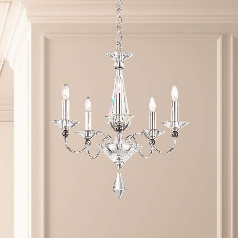 Image 1 Jasmine 22"H x 20"W 5-Light Crystal Chandelier in Silver