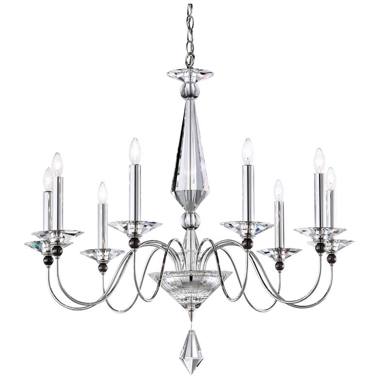 Image 2 Jasmine 29.5"H x 33"W 8-Light Crystal Chandelier in Silver