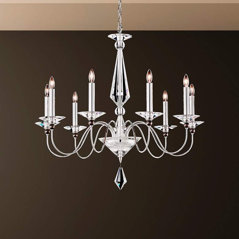 Image 1 Jasmine 29.5"H x 33"W 8-Light Crystal Chandelier in Silver