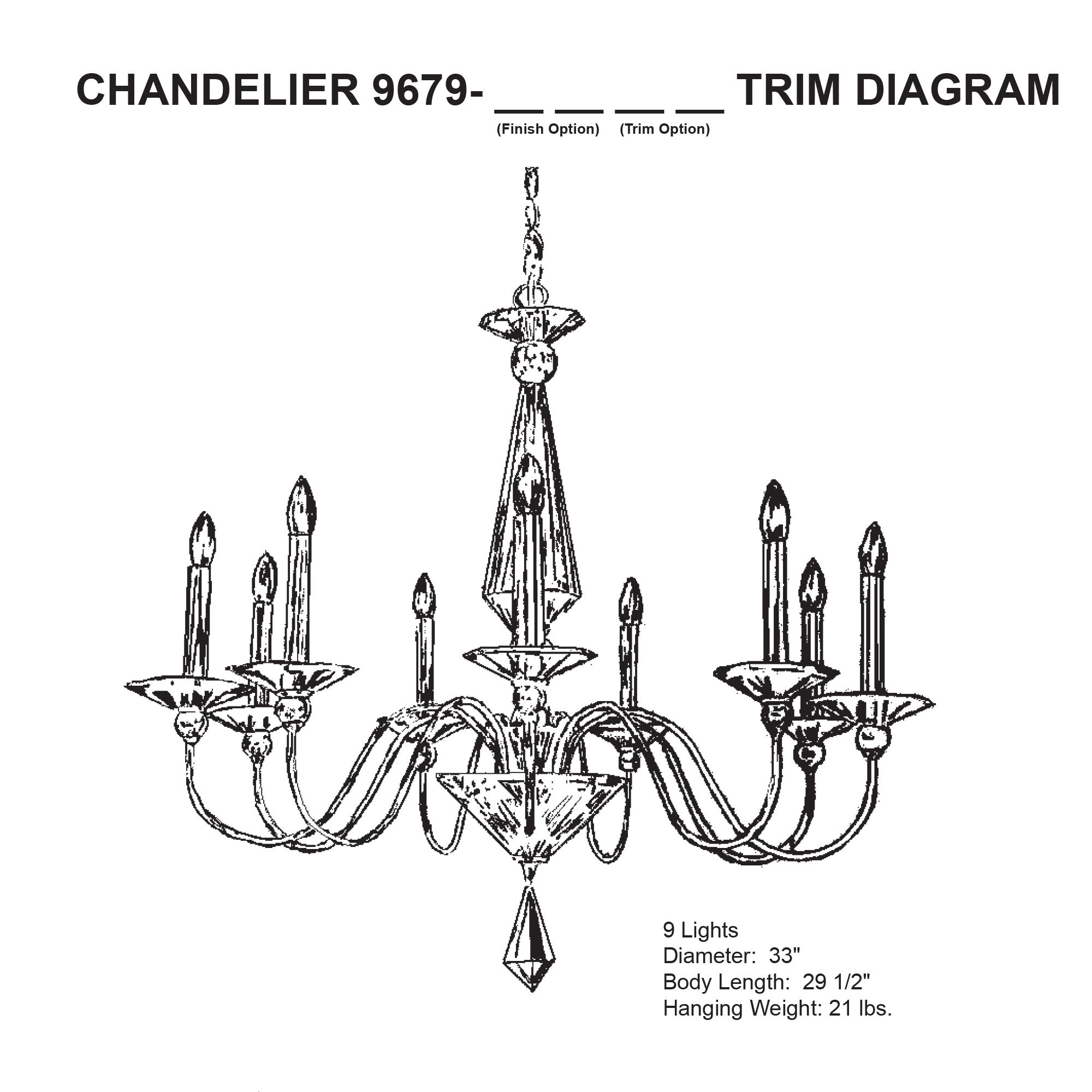 Image 4 Jasmine 29.5"H x 33"W 9-Light Crystal Chandelier in Silver more views