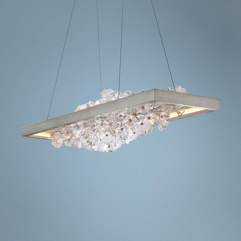 Image 1 Jasmine 60" Wide Silver LED Kitchen Island Light Pendant