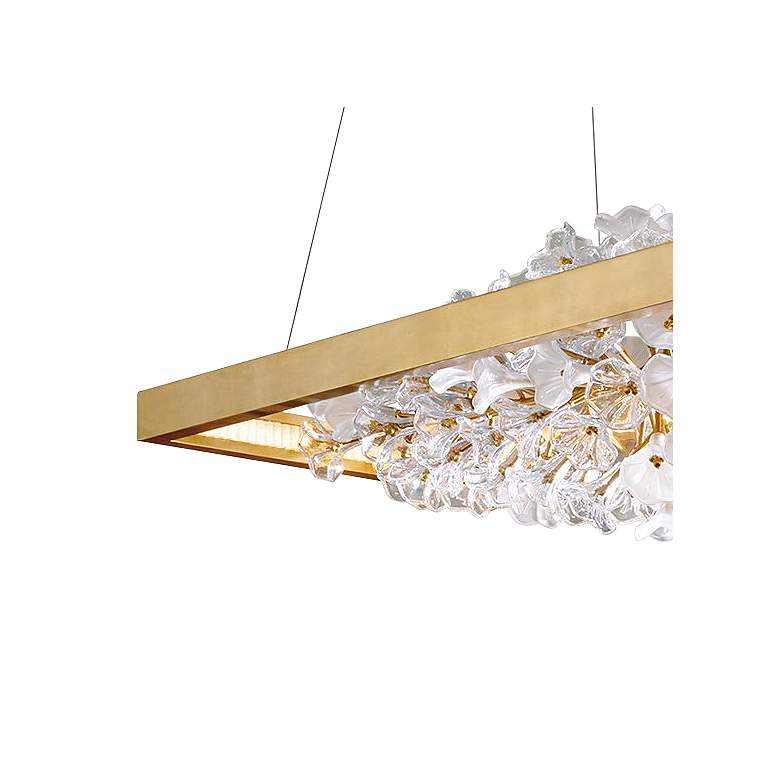 Image 3 Jasmine 60"W Gold LED Floral Kitchen Island Light Pendant more views