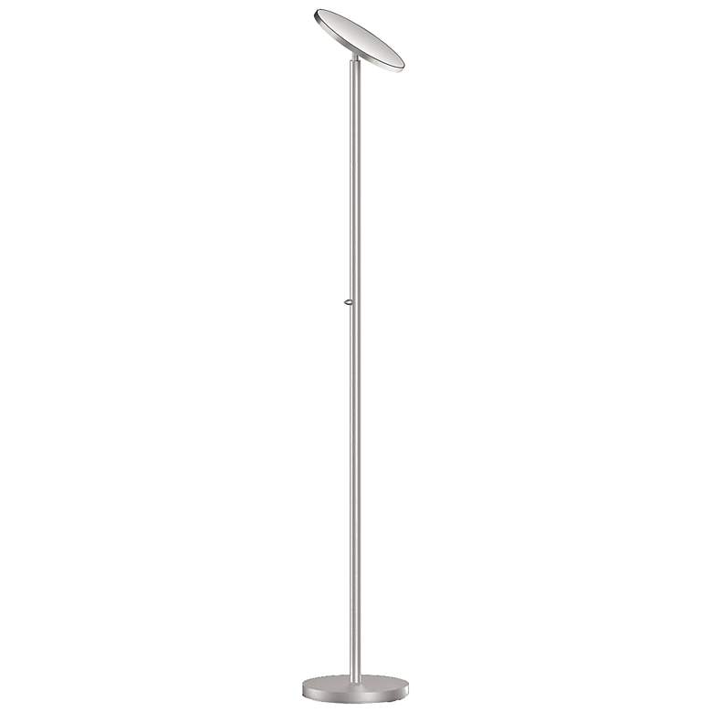 Image 2 Jasmine 72" High Modern Satin Chrome Metal LED Torchiere Floor Lamp