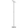 Jasmine 72" High Modern Satin Chrome Metal LED Torchiere Floor Lamp