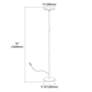 3_Jasmine 72" High Modern Satin Chrome Metal LED Torchiere Floor Lamp more views