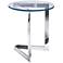 Jasmine Clear Glass Top and Stainless Steel Round Side Table