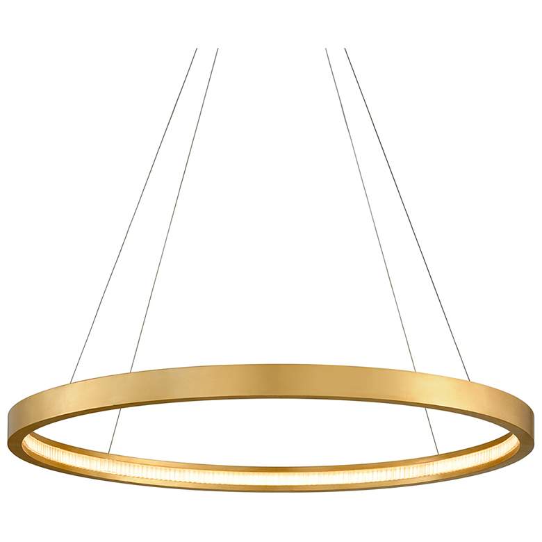 Image 1 Jasmine LED 44" Circular Frame Pendant - Gold Leaf Finish - Clear Glas