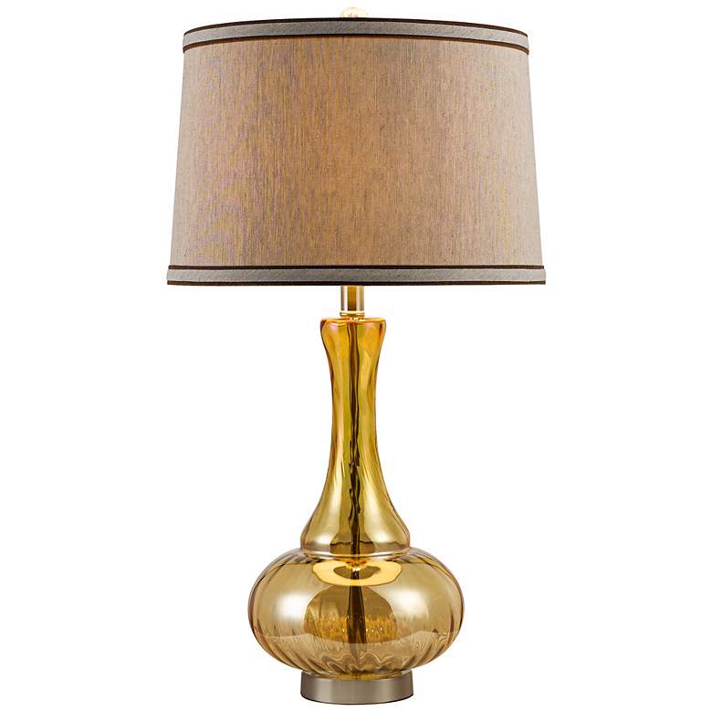Image 1 Jasmine Twisted Pattern Gold Glass Table Lamp
