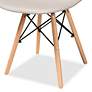 Jaspen Beige Plastic Oak Brown Wood Dining Chairs Set of 4 in scene