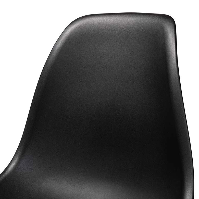Image 3 Jaspen Black Plastic Oak Brown Wood Dining Chairs Set of 4 more views
