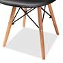 Jaspen Black Plastic Oak Brown Wood Dining Chairs Set of 4 in scene