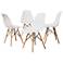Jaspen White Plastic Oak Brown Wood Dining Chairs Set of 4
