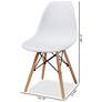 Jaspen White Plastic Oak Brown Wood Dining Chairs Set of 4 in scene