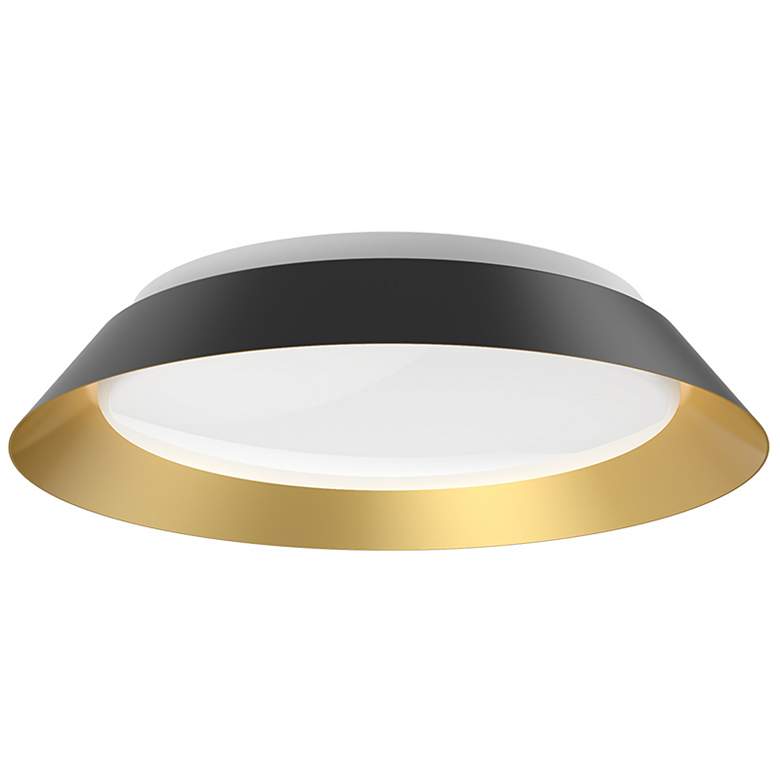Image 1 Jasper 14 1/4" Wide Black and Gold LED Ceiling Light