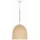 Jasper 16"W Matte White Metal Wood Beaded 3-Light Pendant