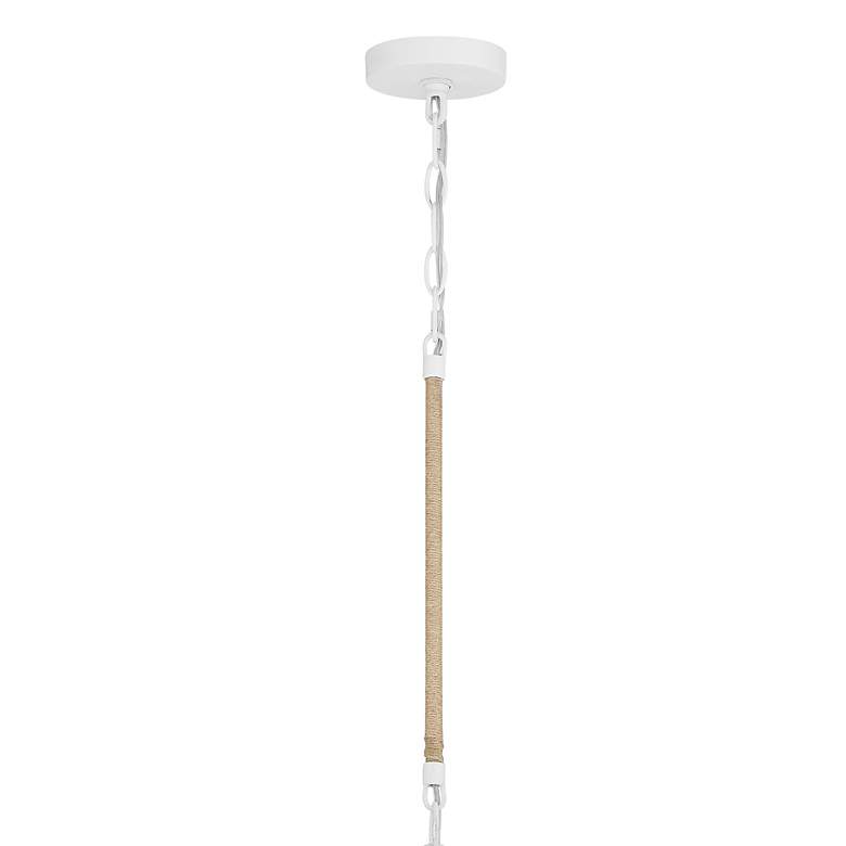 Image 7 Jasper 16"W Matte White Metal Wood Beaded 3-Light Pendant more views