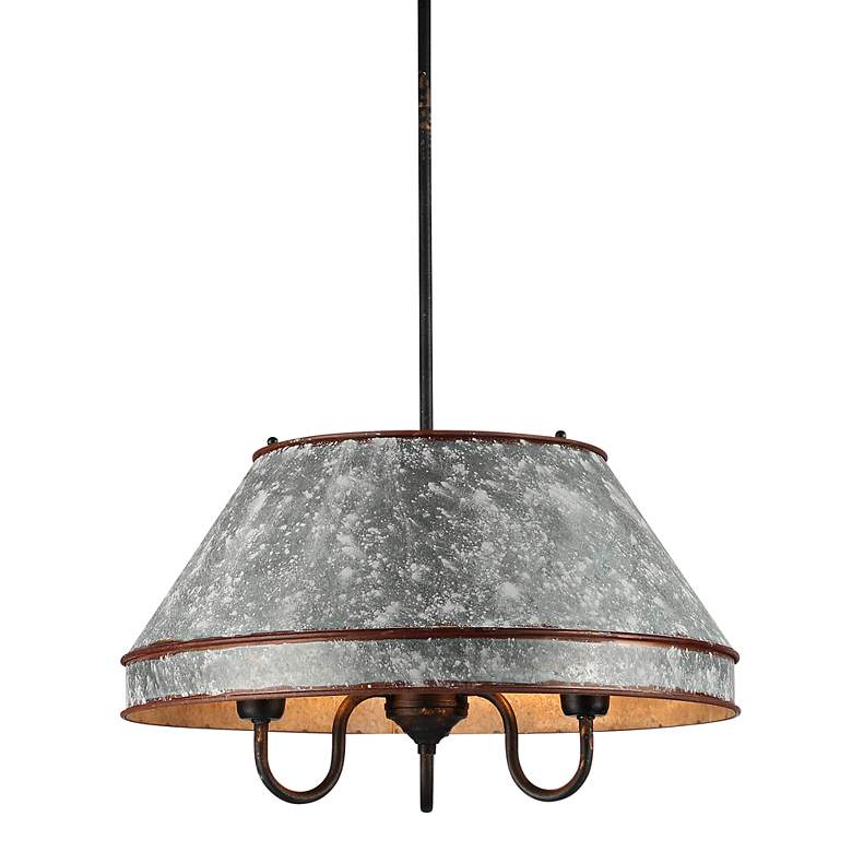 Image 1 Jasper 21" Wide Antique Black Iron 3-Light Chandelier