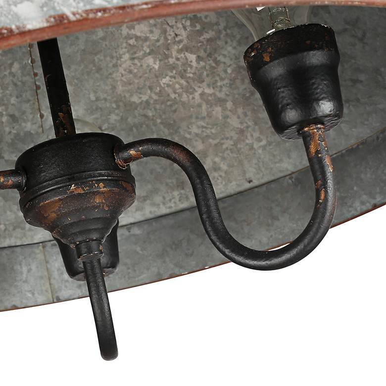 Image 4 Jasper 21" Wide Antique Black Iron 3-Light Chandelier more views