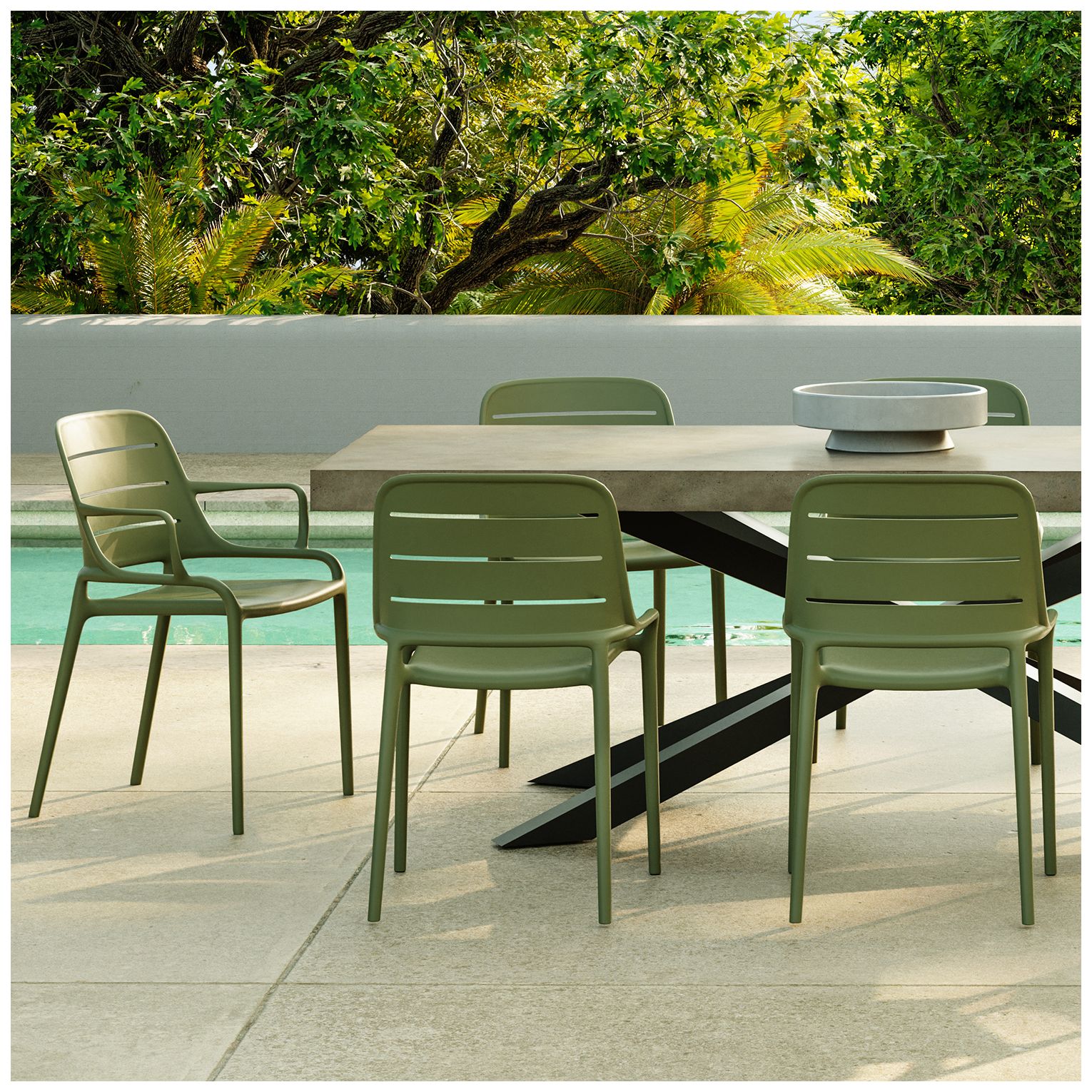 Jasper 23.5" Wide Army Green Dining ChairSet of 4