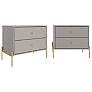 2_Jasper 25 1/4" Wide Gray 2-Drawer Nightstands Set of 2