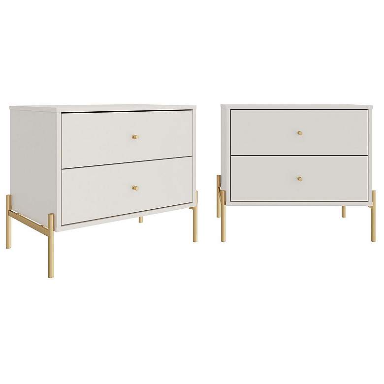 Image 4 Jasper 25 1/4" Wide Off-White 2-Drawer Nightstands Set of 2 more views