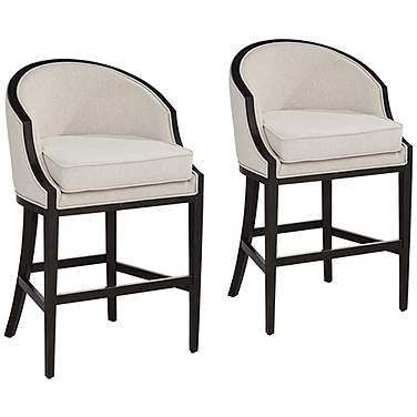 Jasper 31" Oatmeal Fabric Bar Stools Set of 2