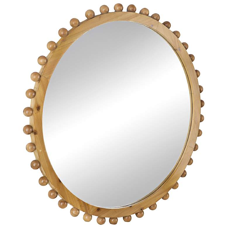 Image 6 Jasper 33.5 Brown Wood Round Mirror more views