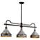 Jasper 41" Wide Antique Black Iron 3-Light Linear Pendant