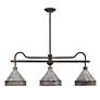 3_Jasper 41" Wide Antique Black Iron 3-Light Linear Pendant more views