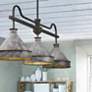 7_Jasper 41" Wide Antique Black Iron 3-Light Linear Pendant more views