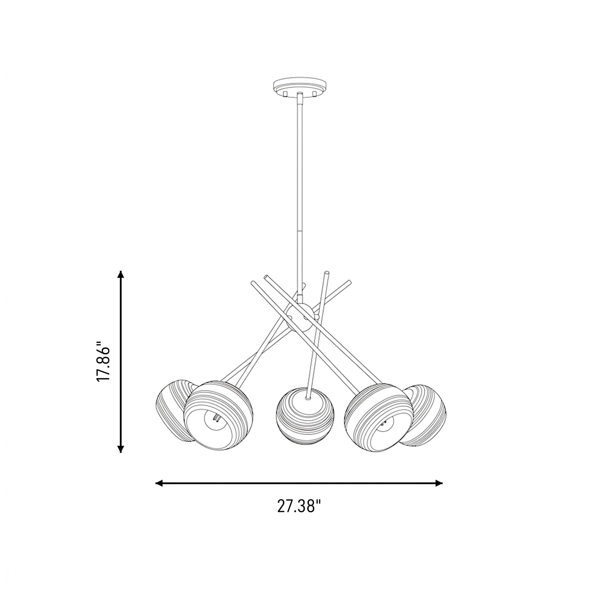 Jasper 5-Light Chandelier in Matte Black