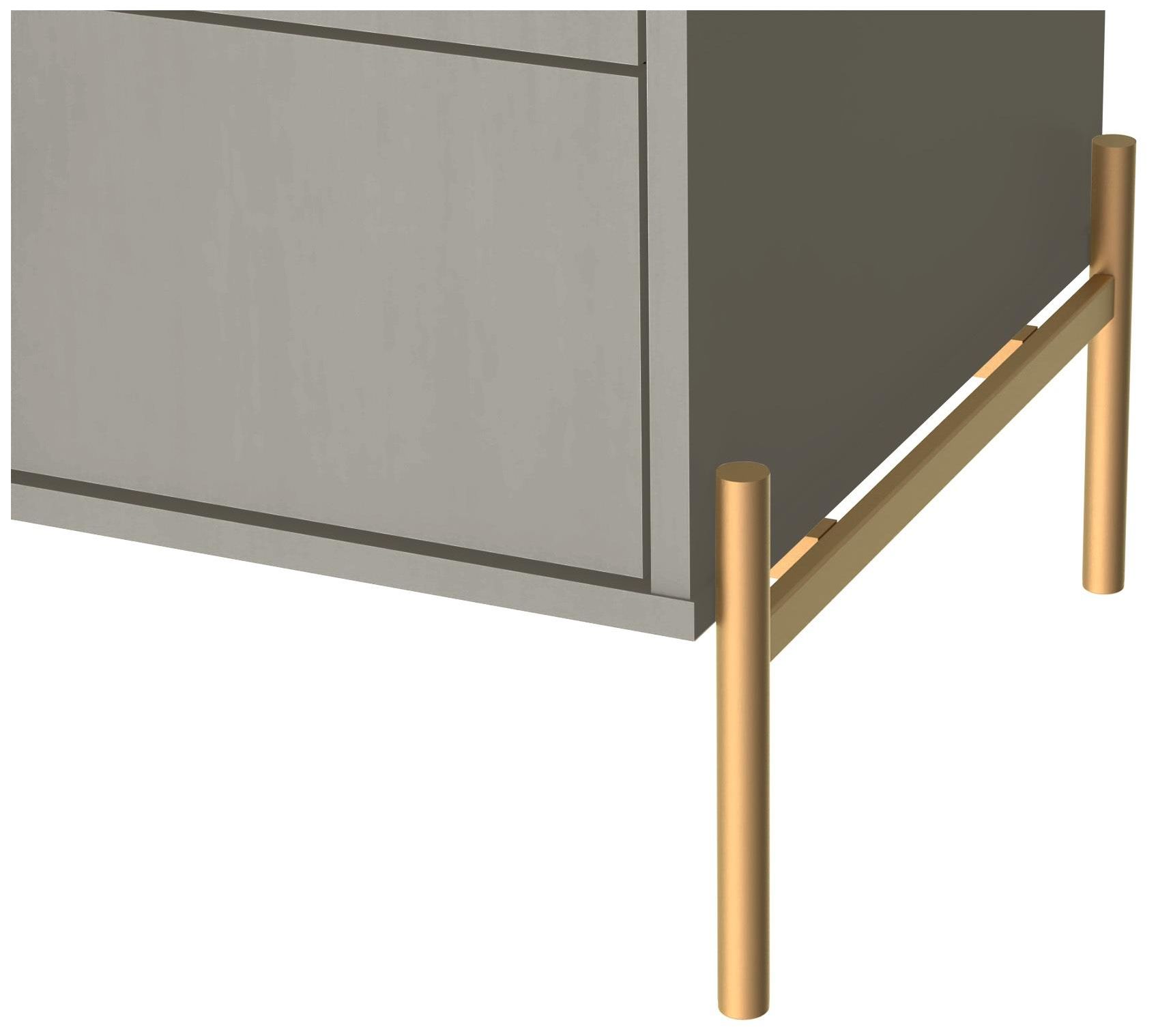 Image 5 Jasper 71.65in. Double Dresser with Steel Gold Legs in Grey Gloss more views