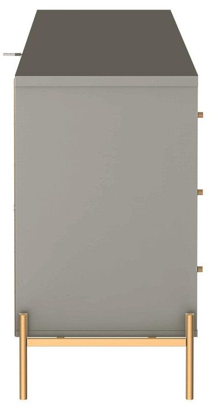 Image 7 Jasper 71.65in. Double Dresser with Steel Gold Legs in Grey Gloss more views