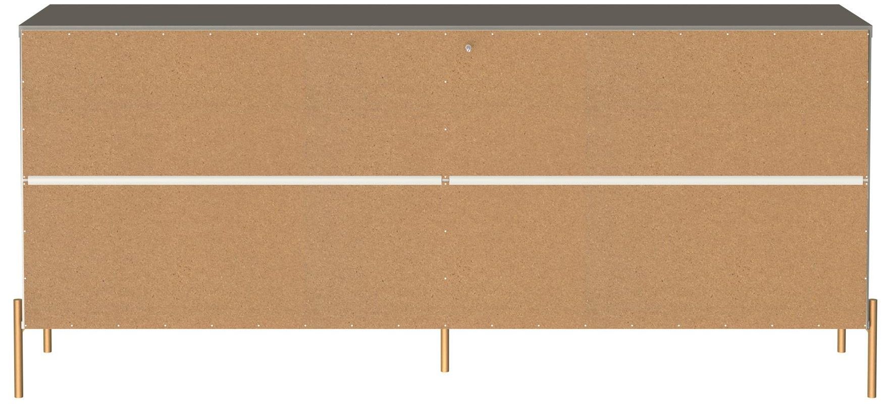 Jasper 71.65in. Double Dresser with Steel Gold Legs in Grey Gloss