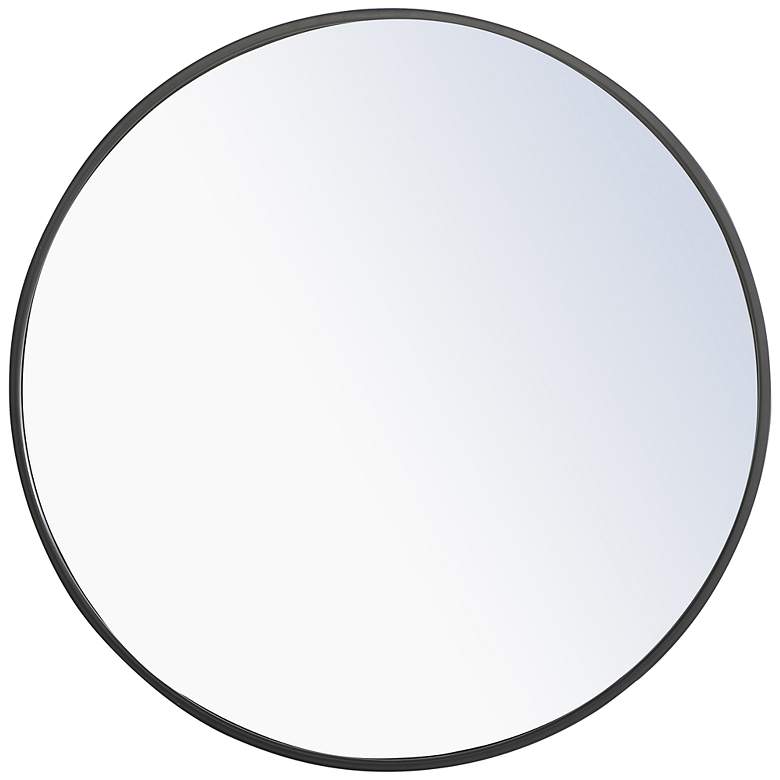 Image 2 Jasper Black Metal 24" Round Vanity Wall Mirror
