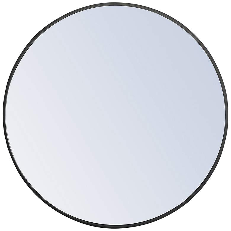 Image 2 Jasper Black Metal 28" Round Vanity Wall Mirror